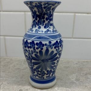 Elegant Blue and White Ceramic Vase